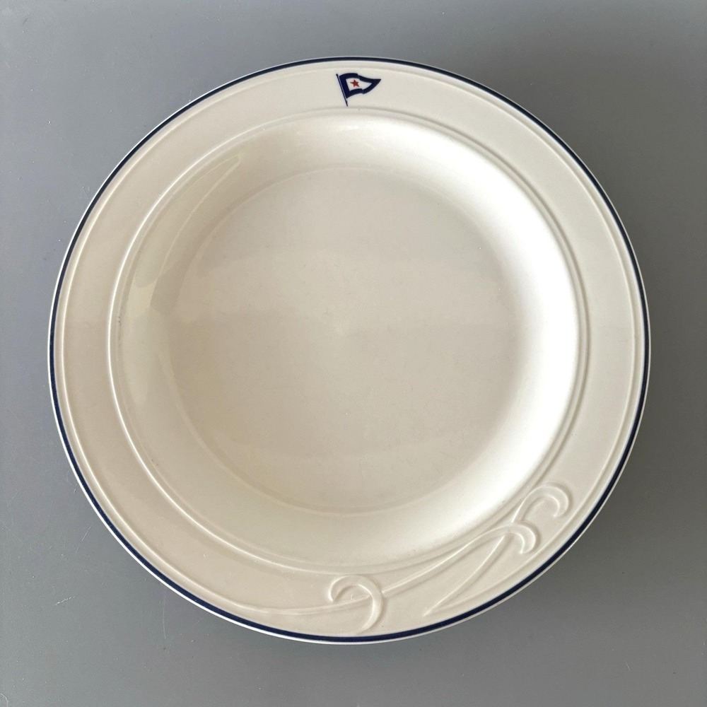 San Diego Yacht Club Homer Laughlin Dinner Plate Boat Nautical Burgee Flag Vtg